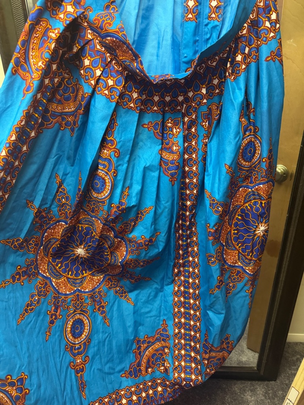 Ghanda Blue & Orange Maxi Skirt
